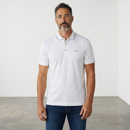 🤍 BOSS Premium White Polo Shirt – Modern Elegance Collection