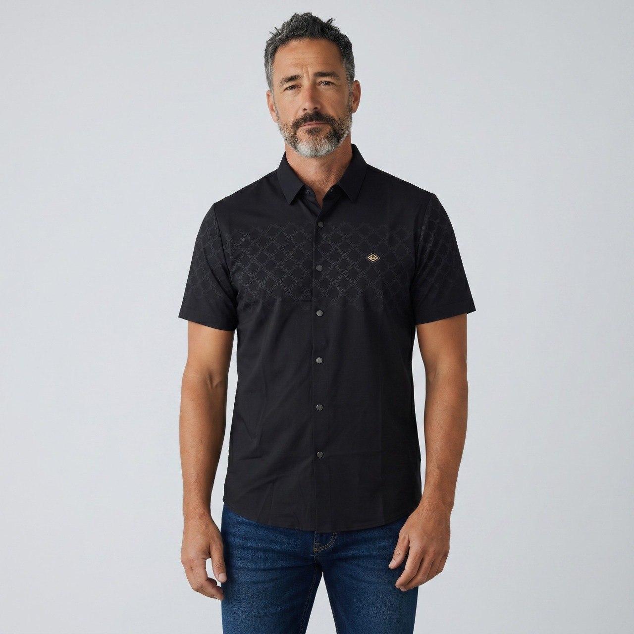 🖤 Dunhill Signature Black Short Sleeve Shirt – Modern British Luxury