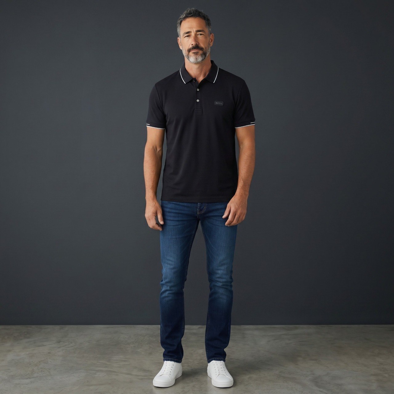 🖤 BOSS Essential Black Polo Shirt – Timeless Smart Casual Luxury