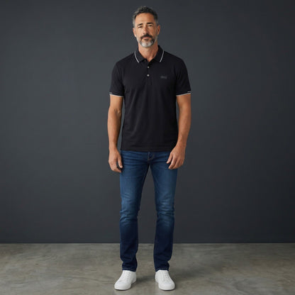 🖤 BOSS Essential Black Polo Shirt – Timeless Smart Casual Luxury
