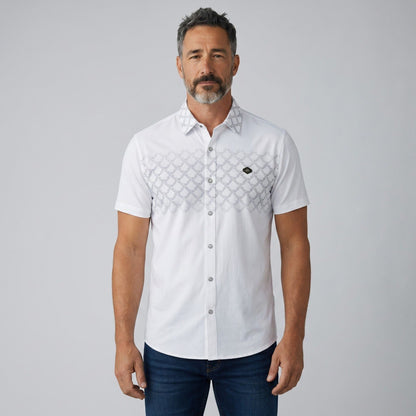 🤍 Dunhill Signature Pattern Short Sleeve Shirt – Refined British Luxury