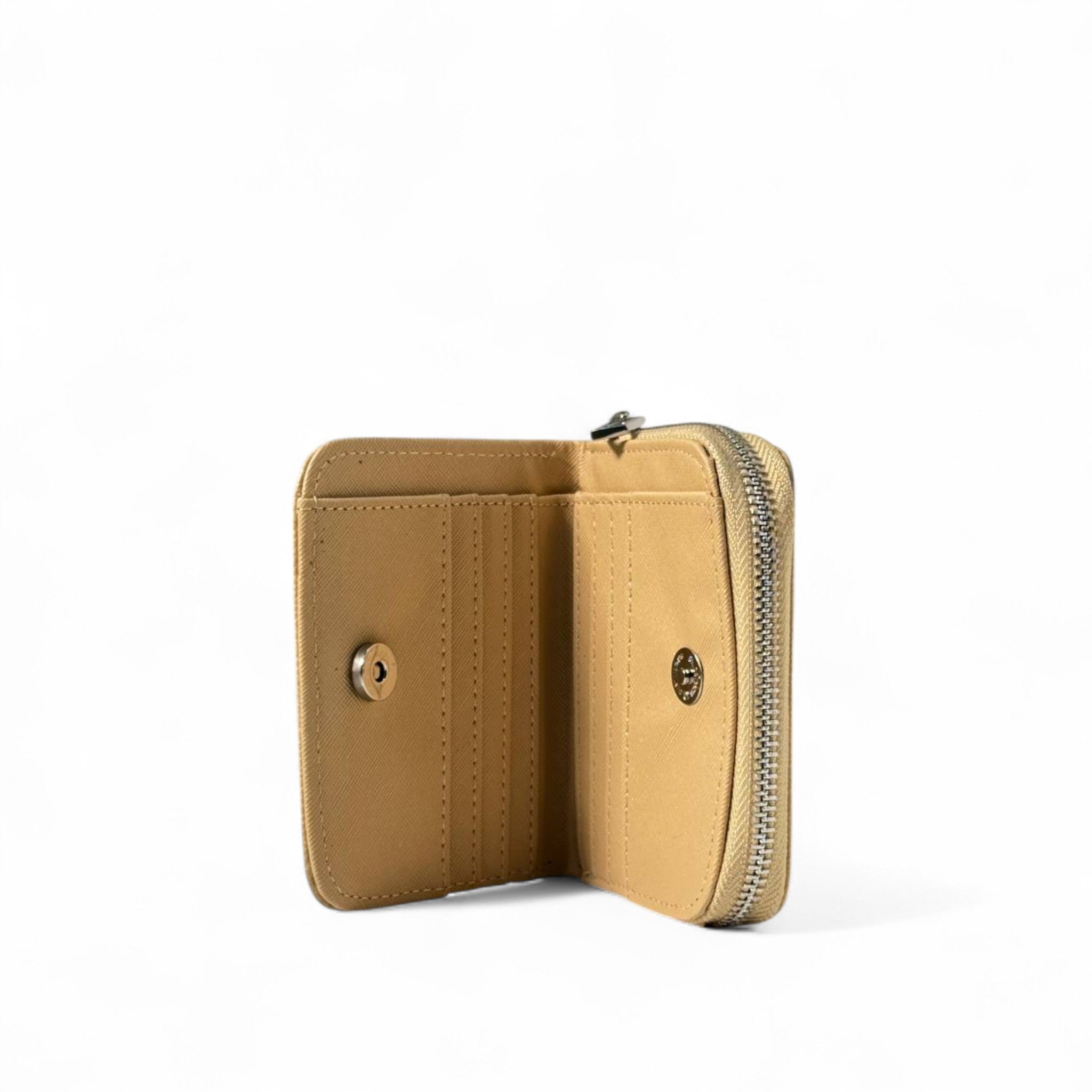 ✨ Karl Lagerfeld Beige Zip Wallet – Signature Karl & Choupette Patches 🕶️🐱