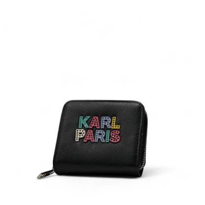 🖤 Karl Lagerfeld Black Wallet – Multicolor KARL PARIS Studded Logo 🌈✨