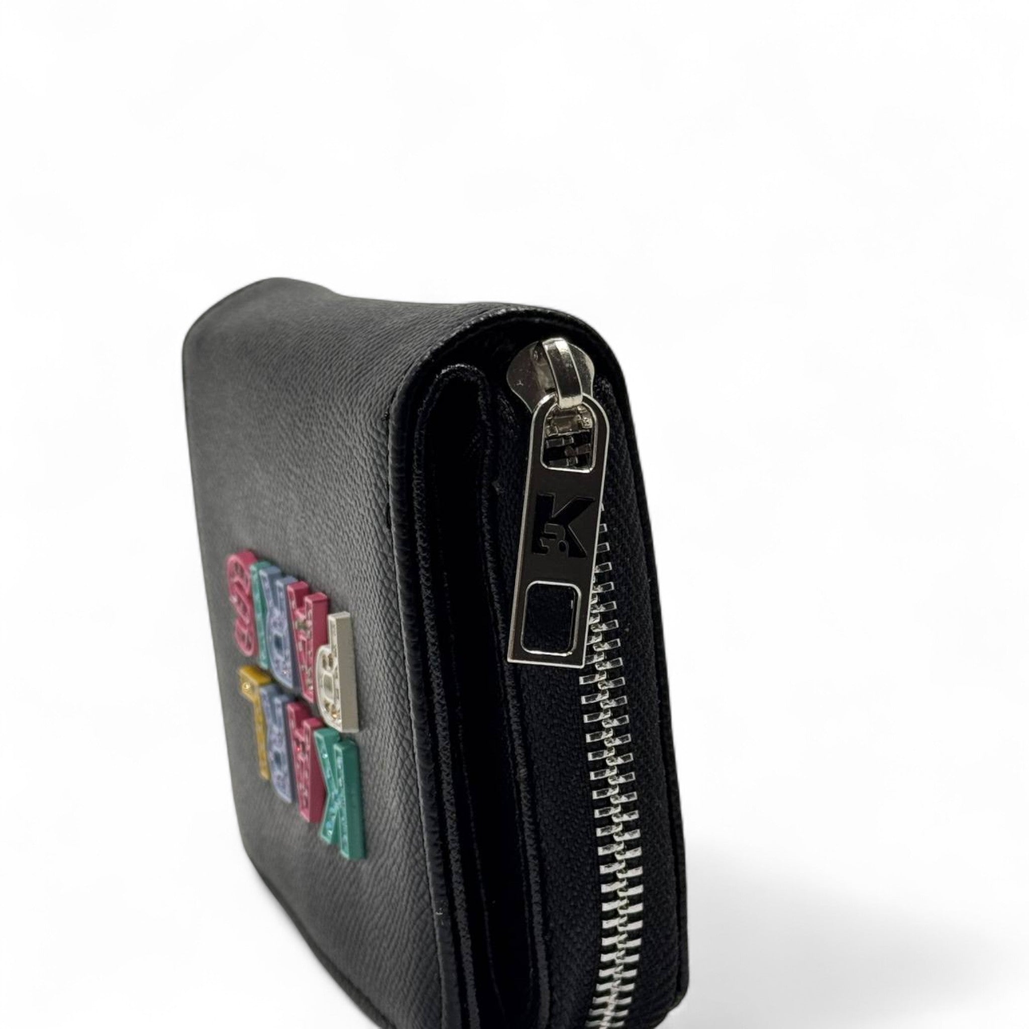 🖤 Karl Lagerfeld Black Wallet – Multicolor KARL PARIS Studded Logo 🌈✨