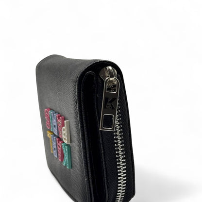 🖤 Karl Lagerfeld Black Wallet – Multicolor KARL PARIS Studded Logo 🌈✨