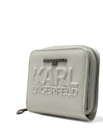 🤍 Karl Lagerfeld White Wallet – Embossed Logo Signature Edition ✨