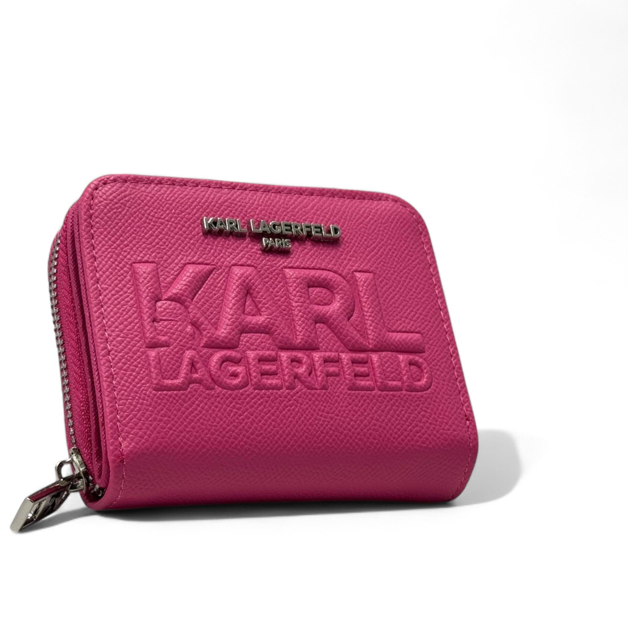 💖 Karl Lagerfeld Hot Pink Wallet – Embossed Logo Edition ✨👛