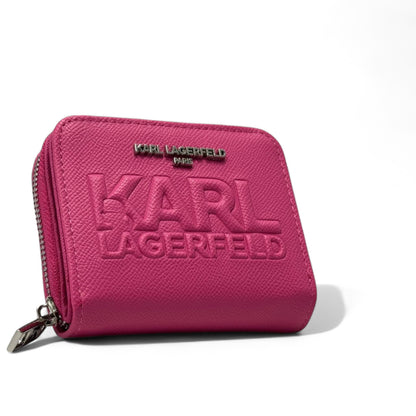 💖 Karl Lagerfeld Hot Pink Wallet – Embossed Logo Edition ✨👛