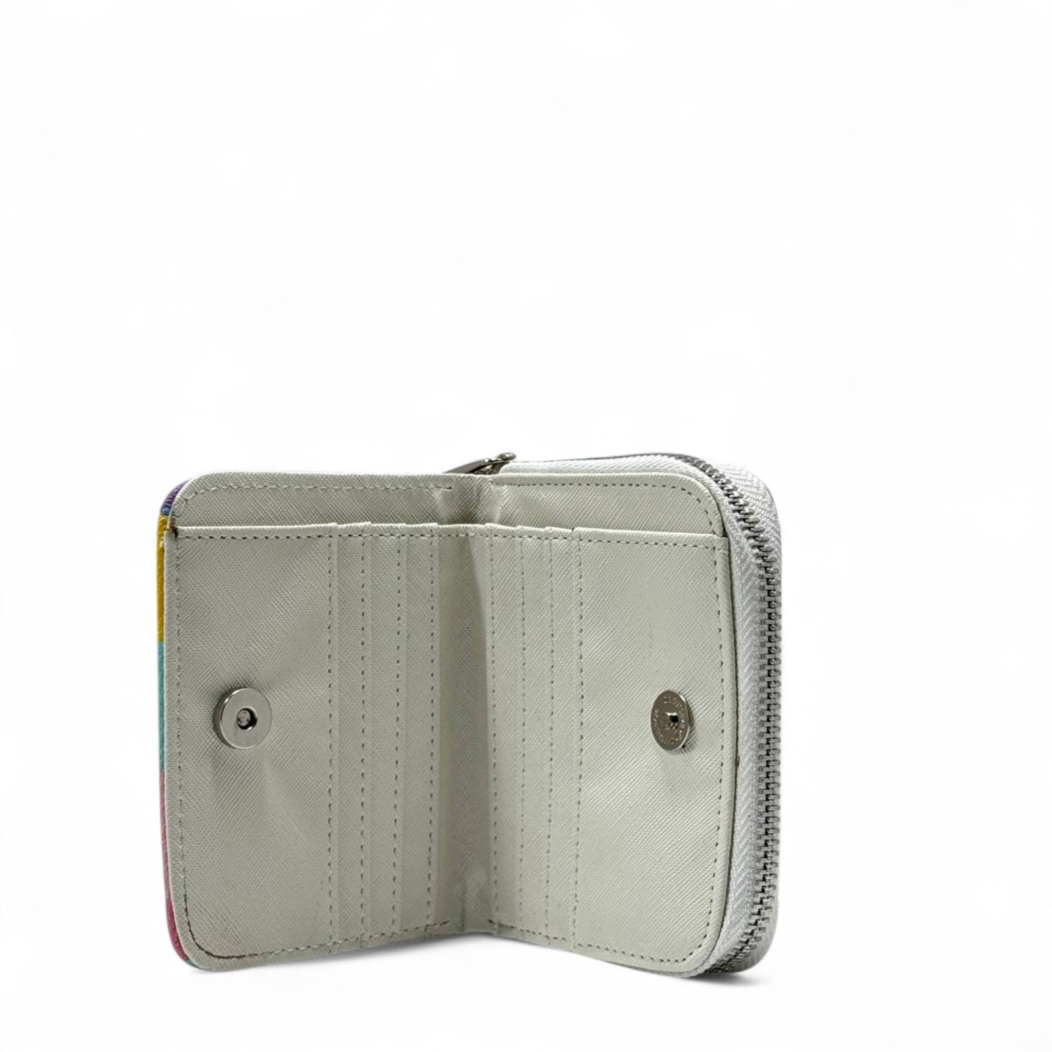 👜 Karl Lagerfeld Checkered Cartoon Wallet – Multi-Color Edition