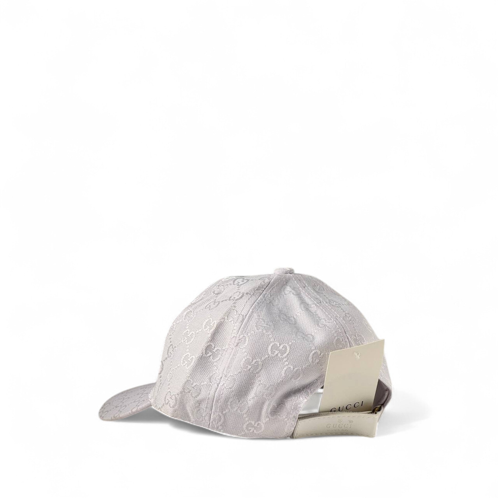 Gucci White GG Monogram Cap with Red-Green Stripe & Embroidered Logo 🇮🇹✨