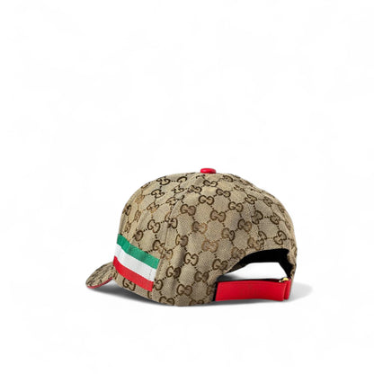 Gucci Beige Monogram Cap with Italian Flag Stripe 🇮🇹🧢