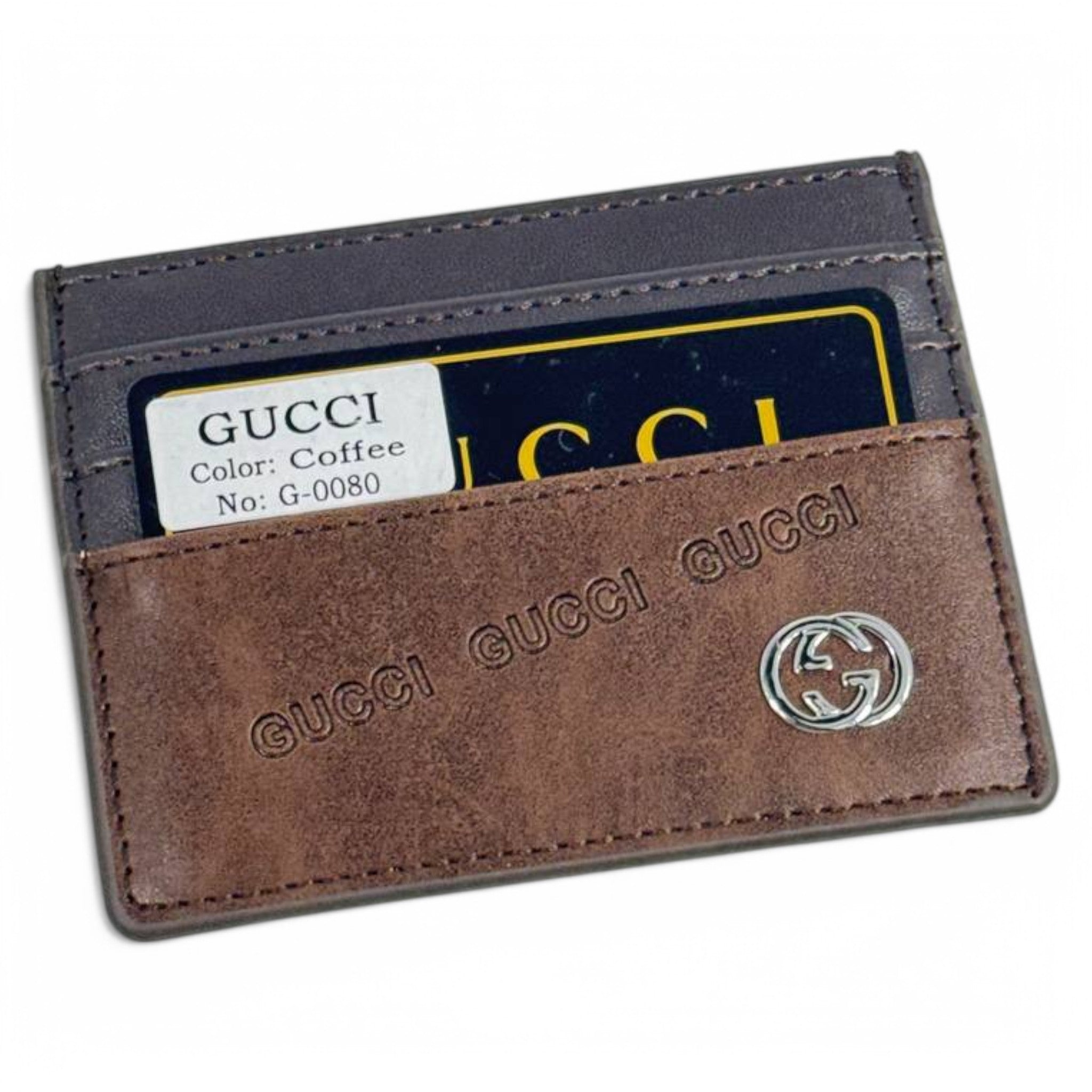 Gucci Coffee Brown Leather Cardholder