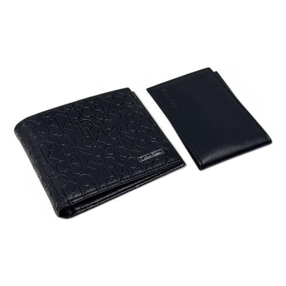 Calvin Klein Embossed Leather Wallet Set