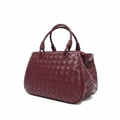 ❤️ Bottega Veneta Intrecciato Burgundy Leather Tote – Luxury Woven Designer Handbag