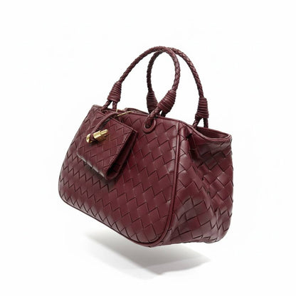 ❤️ Bottega Veneta Intrecciato Burgundy Leather Tote – Luxury Woven Designer Handbag