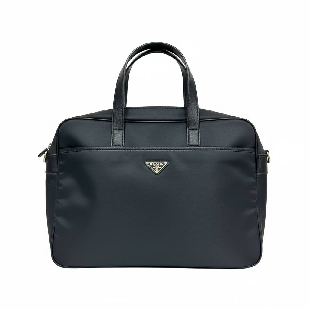 🖤 Prada Saffiano Leather Briefcase – Luxury Black Designer Business Bag