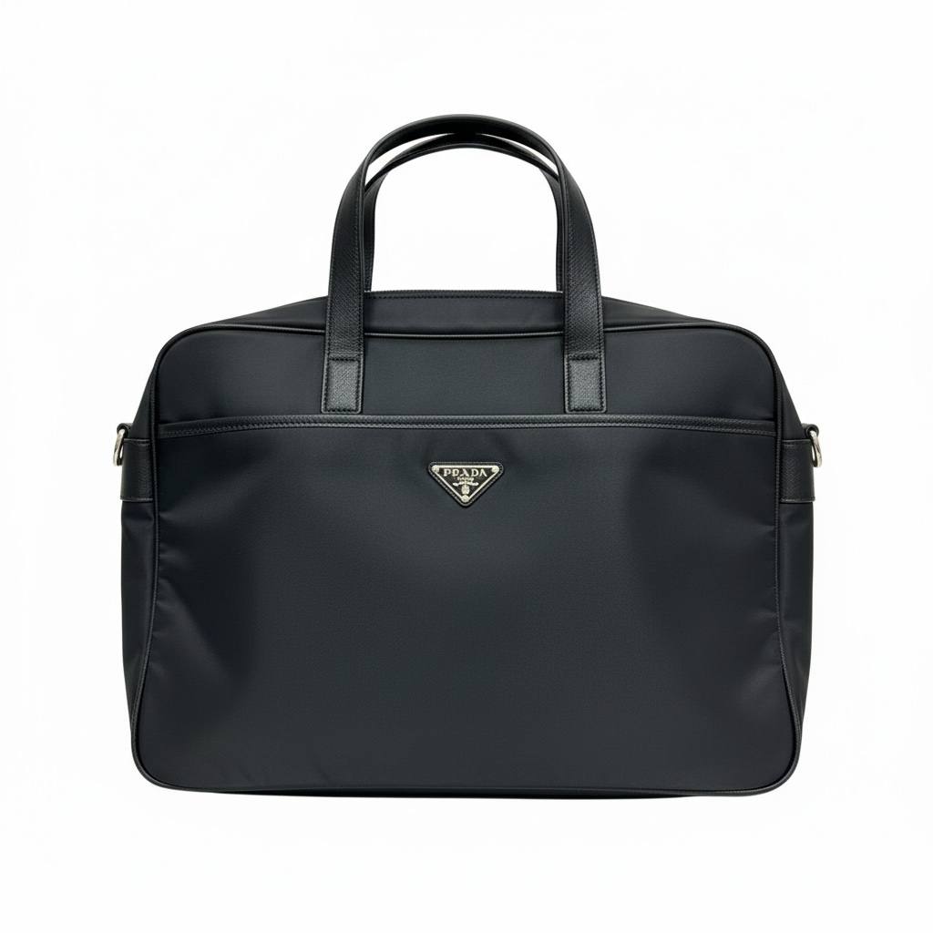 🖤 Prada Saffiano Leather Briefcase – Luxury Black Designer Business Bag