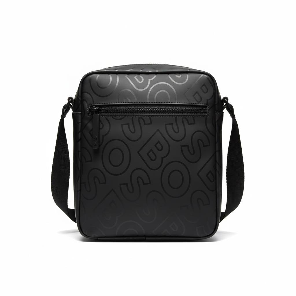 🖤 BOSS Logo Crossbody Bag – Sleek Black Designer Messenger Bag