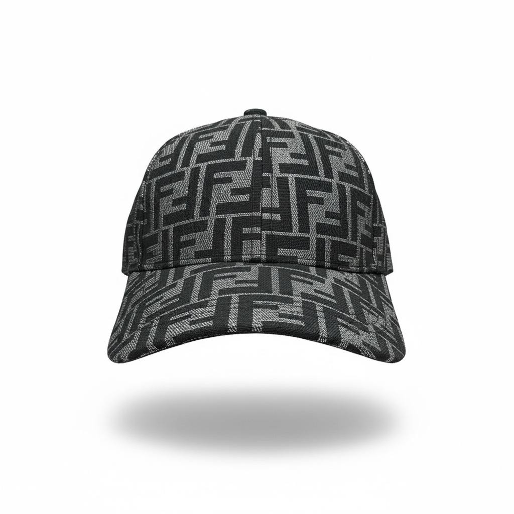 🖤 Fendi FF Monogram Baseball Cap –  silver Luxury Designer Hat