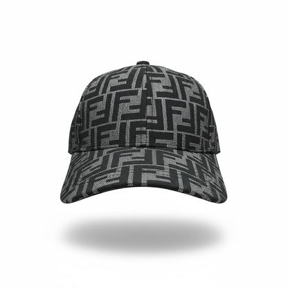 🖤 Fendi FF Monogram Baseball Cap –  silver Luxury Designer Hat