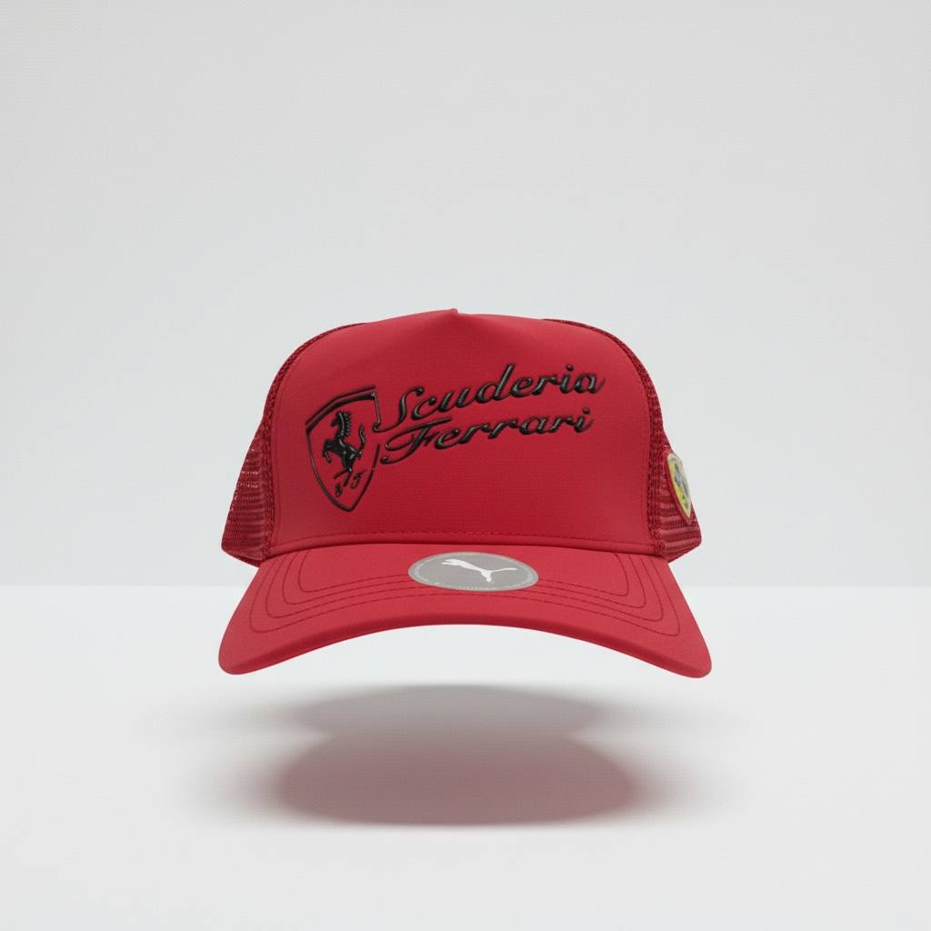 🏁 Ferrari Scuderia Racing Red Trucker Cap – Premium Motorsport Style 🧢