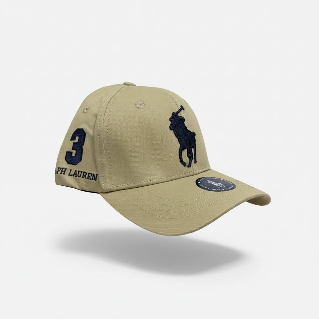🐎 Polo Ralph Lauren Classic Logo Baseball Cap – Beige Cotton Hat