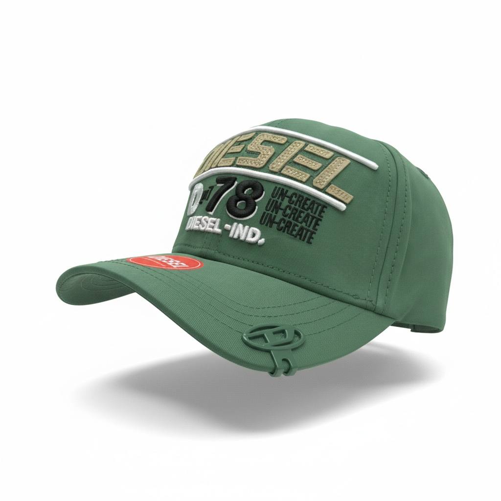 Diesel Green Streetwear Cap 🧢🔥 Premium Diesel D78 Baseball Hat – Urban Casual Style ✨