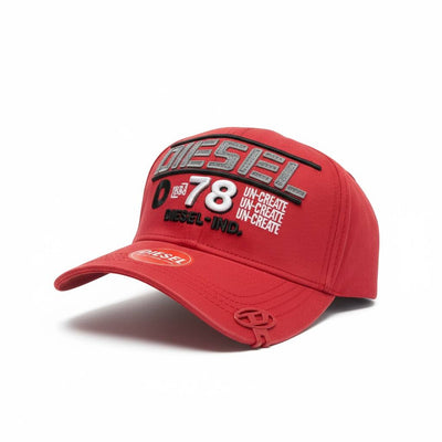 🧢 Diesel D78 Red Cap – Bold Racing Logo Streetwear Style 🔥