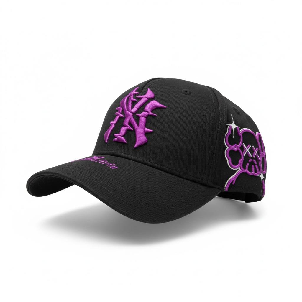 🧢 NY Delirium Black & Purple Cap – Gothic Streetwear Edition 🔥