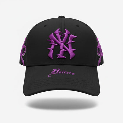 🧢 NY Delirium Black & Purple Cap – Gothic Streetwear Edition 🔥