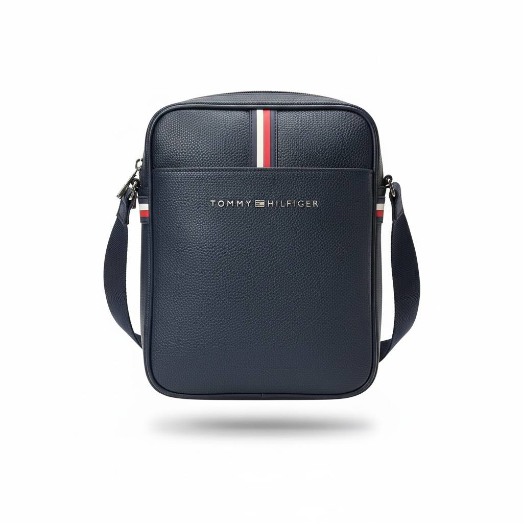 🎒 Tommy Hilfiger Navy Crossbody Bag – Classic Signature Stripe Edition 🇺🇸