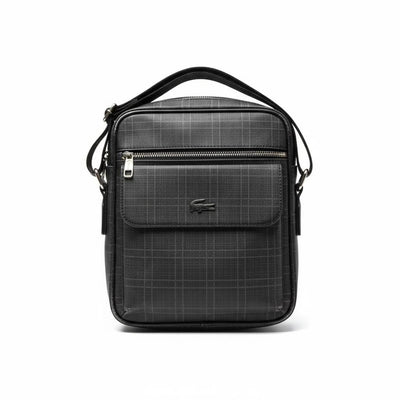 Lacoste Elegant Crossbody Bag – Premium Check Pattern Messenger Bag 🐊🖤✨
