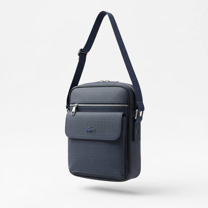 Lacoste Navy Check Crossbody Bag – Premium Messenger Shoulder Bag 🐊💙✨