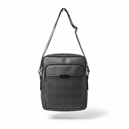 Lacoste Grey Check Crossbody Bag – Premium Compact Messenger Bag 🐊🩶✨
