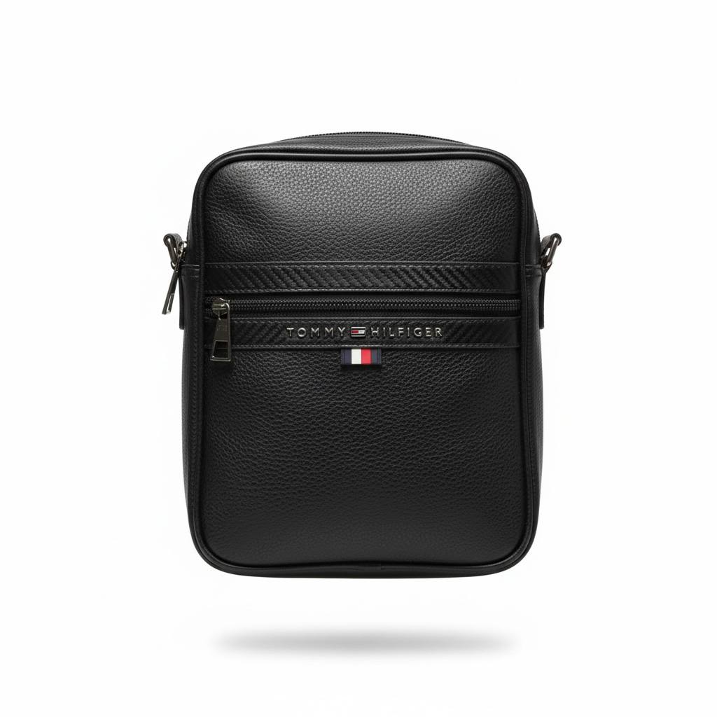Tommy Hilfiger Premium Black Crossbody Bag – Classic Messenger Shoulder Bag 🖤🇺🇸✨