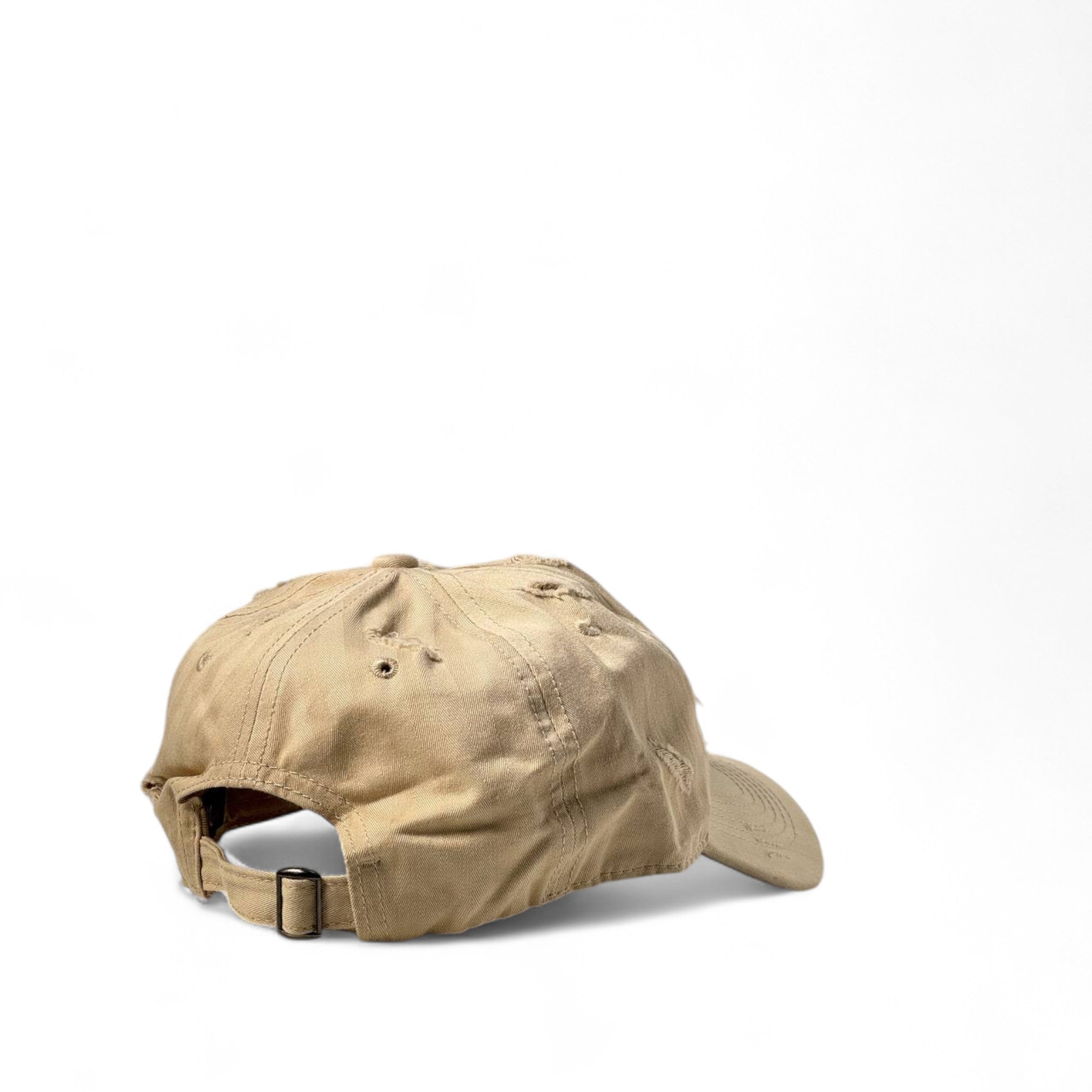 DIESEL Distressed Beige Cap 🏜️ | Chrome Logo Edition