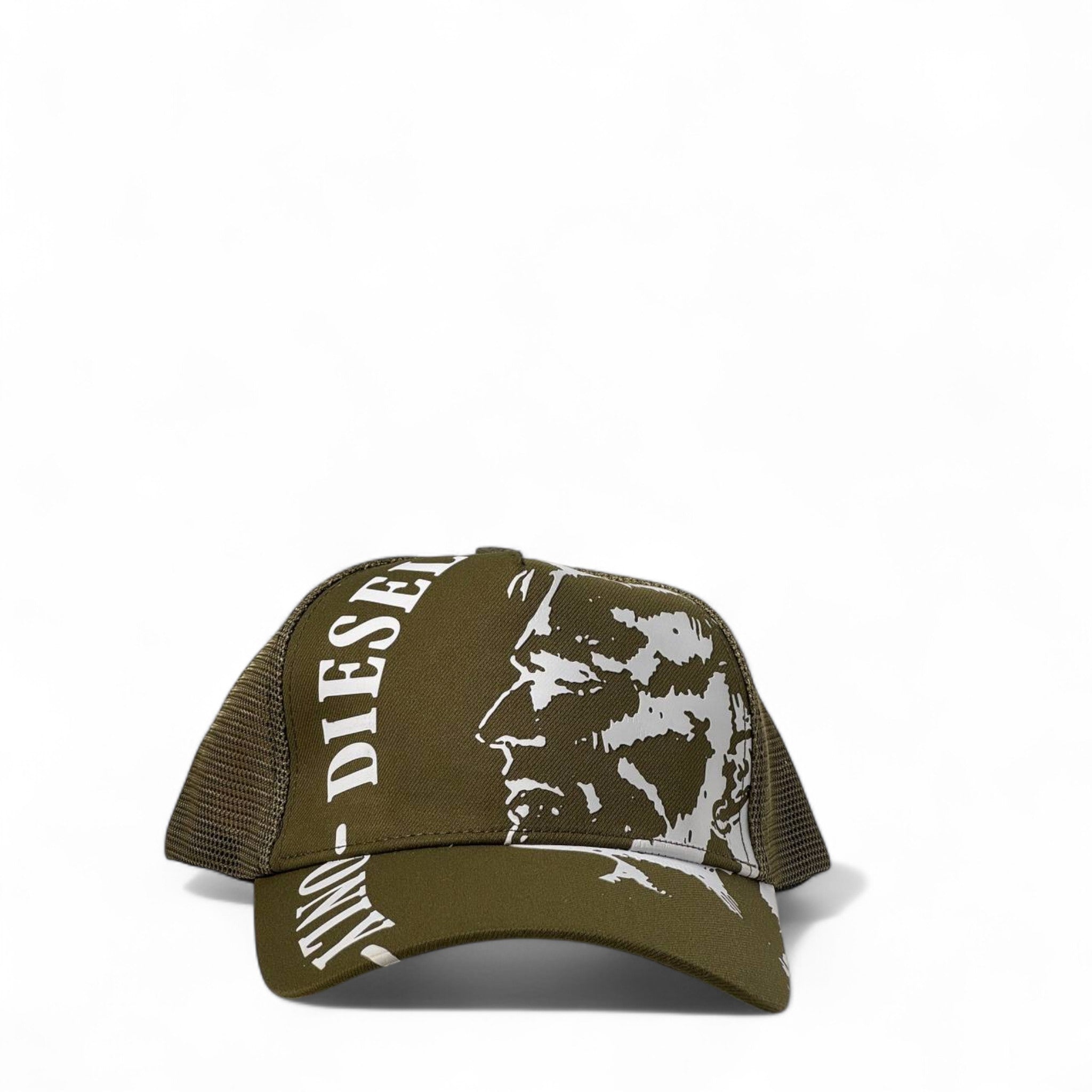 DIESEL Graphic Trucker Cap 🪖 | Olive Mesh Bold Face Edition