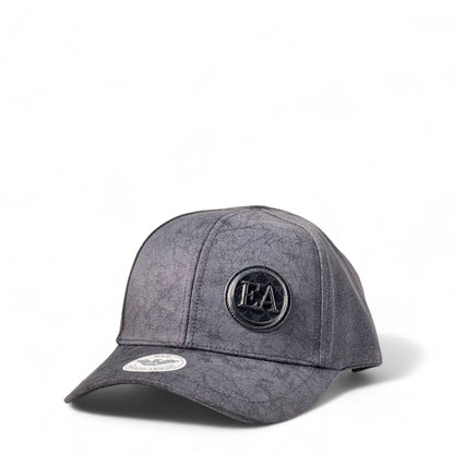 Emporio Armani Textured Grey Cap 🩶 | EA Circle Logo Statement Hat