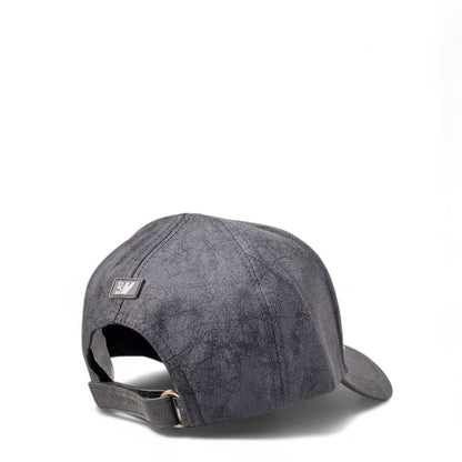 Emporio Armani Textured Grey Cap 🩶 | EA Circle Logo Statement Hat