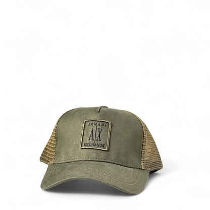 Armani Exchange Olive Mesh Cap 🫒 | A|X Patch Logo Trucker Style