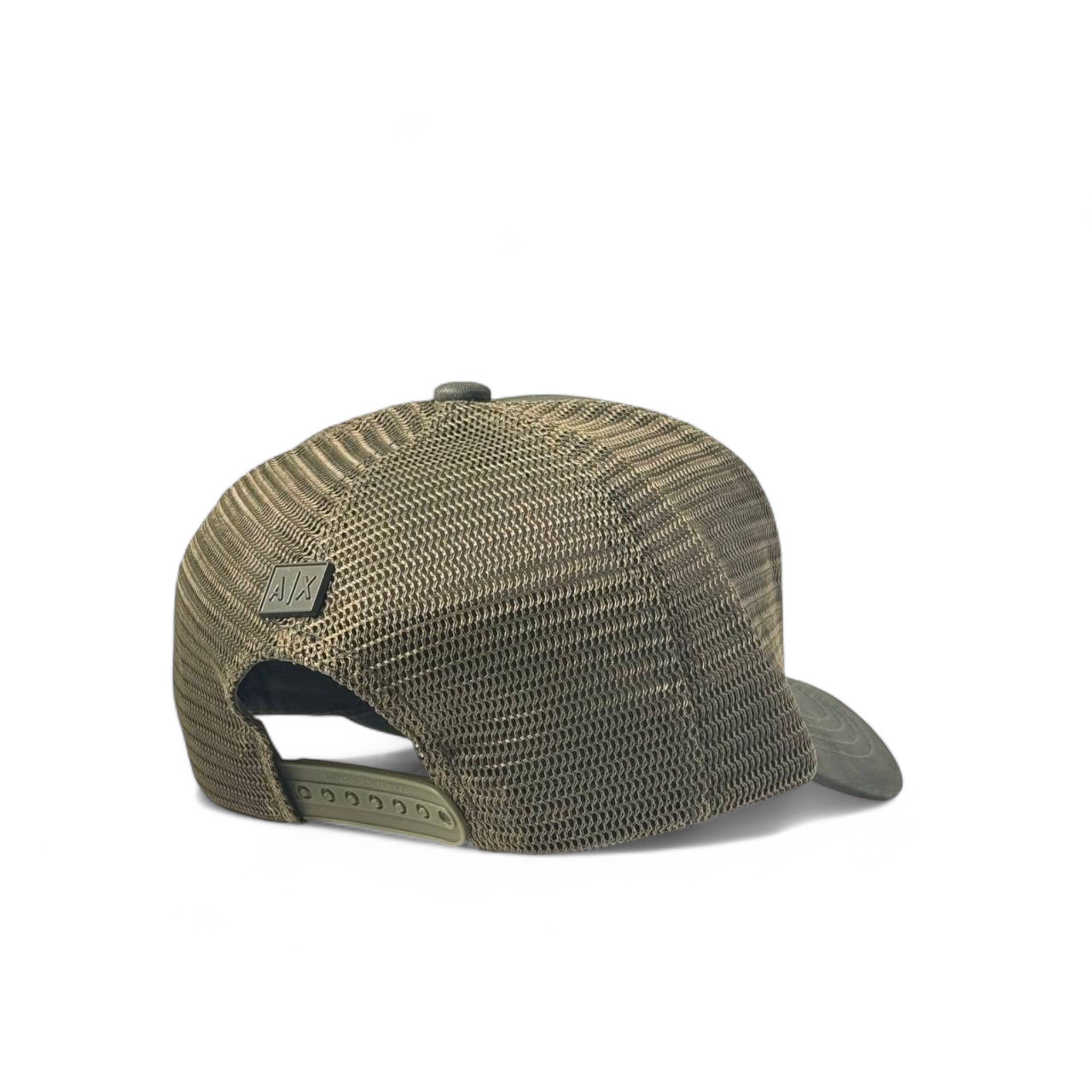 Armani Exchange Olive Mesh Cap 🫒 | A|X Patch Logo Trucker Style