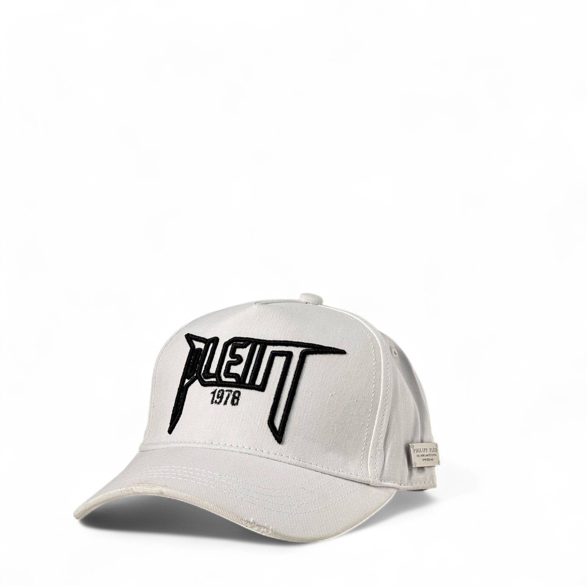 Philipp Plein White Cap 🏁 | 1978 Logo Embroidered Street Statement
