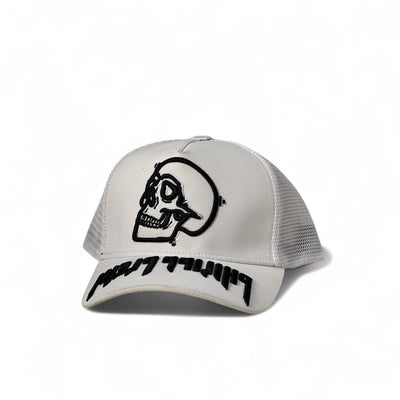 Philipp Plein Mesh Skull Cap 🧠💀 | White Trucker with Bold Black Edge