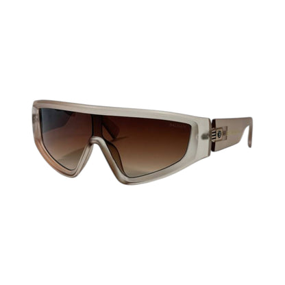 🕶️ Balmain Shield Visor Sunglasses – Champagne Gold Luxury Edition