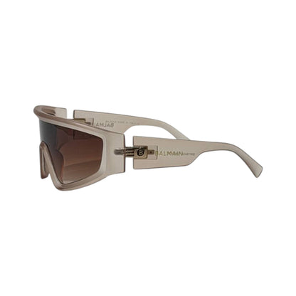 🕶️ Balmain Shield Visor Sunglasses – Champagne Gold Luxury Edition