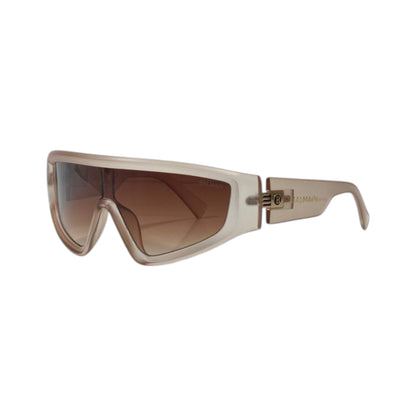 🕶️ Balmain Shield Visor Sunglasses – Champagne Gold Luxury Edition