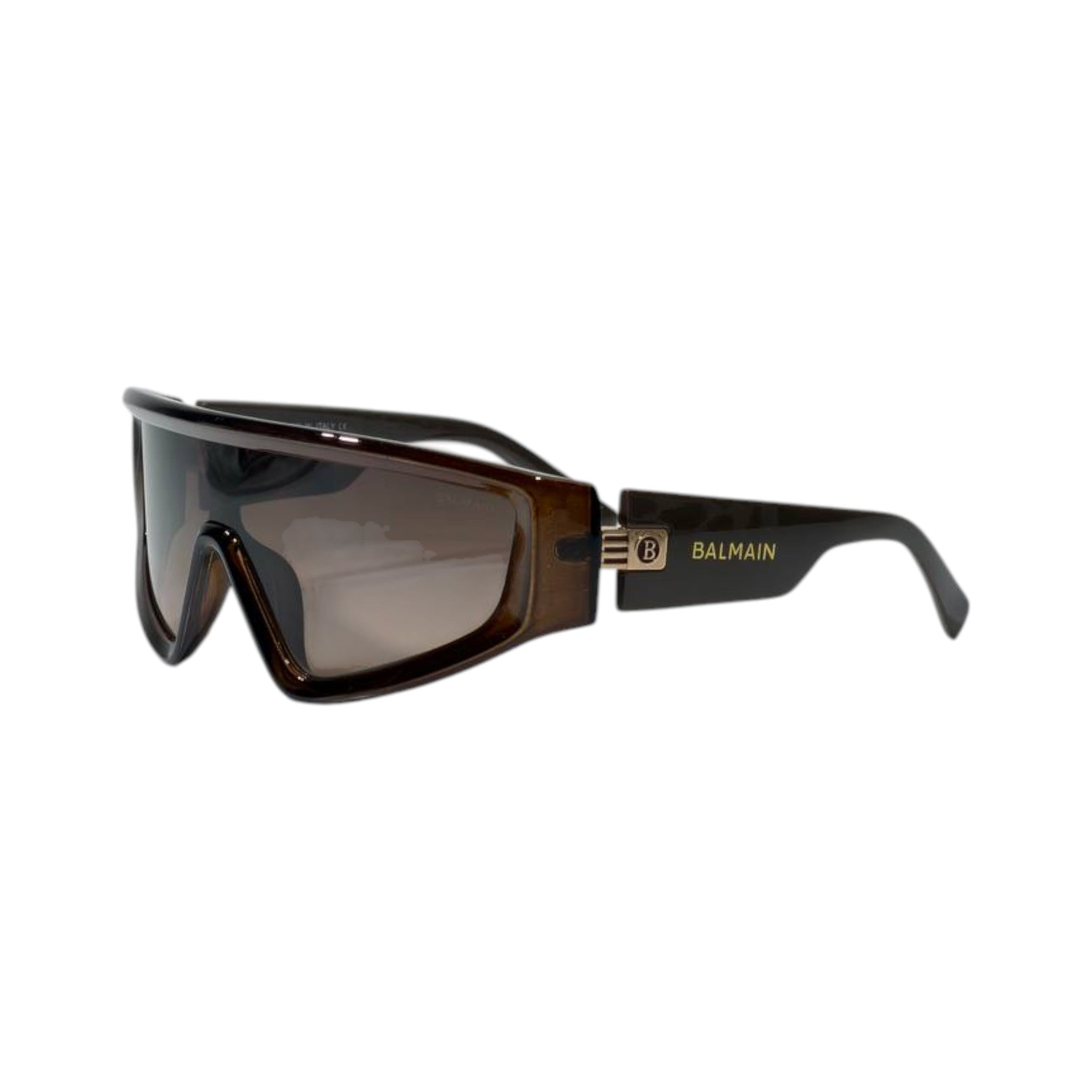 🕶️ Balmain Oversized Shield Sunglasses – Black & Tortoise Luxury Edition
