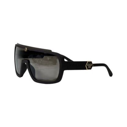 🕶️ Philipp Plein Shield Sunglasses – Black Gold Signature Edition