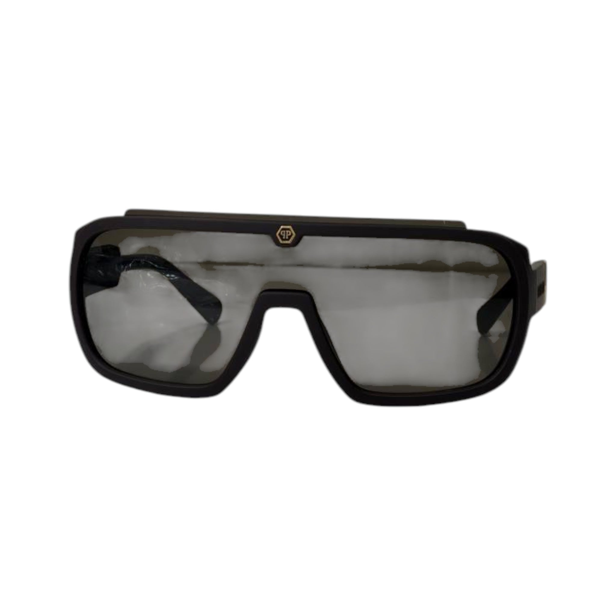 🕶️ Philipp Plein Shield Sunglasses – Black Gold Signature Edition