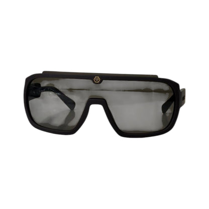 🕶️ Philipp Plein Shield Sunglasses – Black Gold Signature Edition
